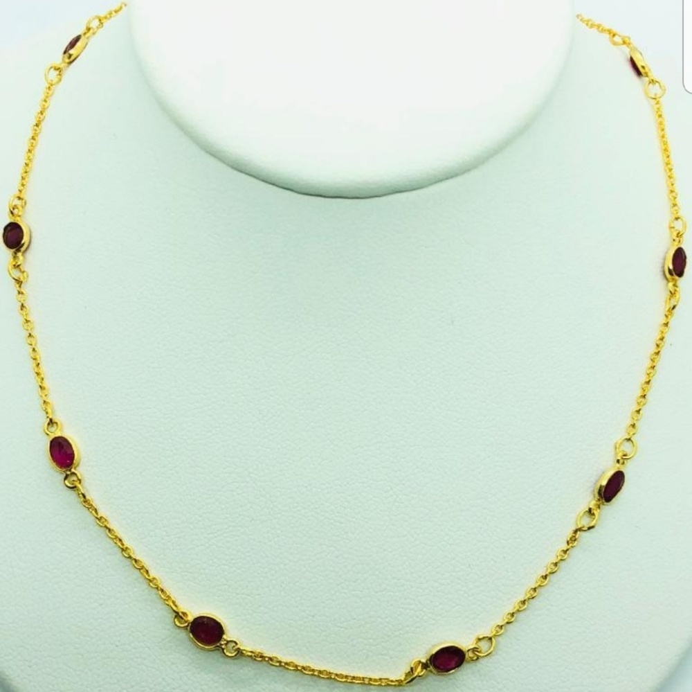 Gold Plated Ruby Necklace (4cts) - image 1